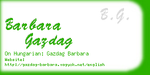 barbara gazdag business card